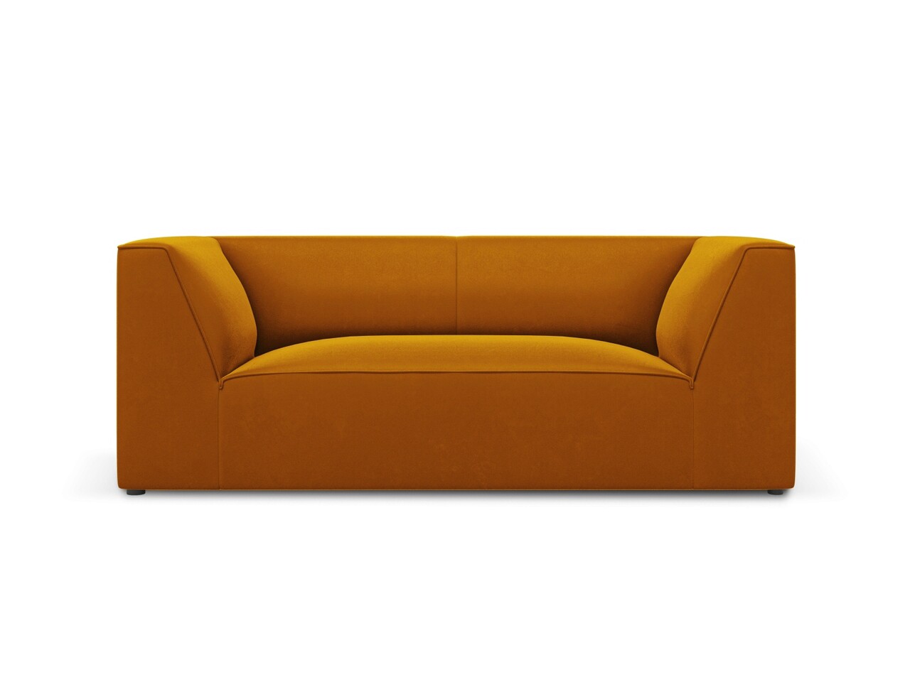 Canapea 2 locuri, Ruby, Micadoni Home, BL, 174x93x69 cm, catifea, galben - imagine 6